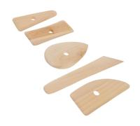 Alasum Couteaux de Sculpture en Bois 5pcs pour Modelage Argile et Découpe, Outils de Poterie Beige pour Moulage Céramique et Façonnage Artisanal