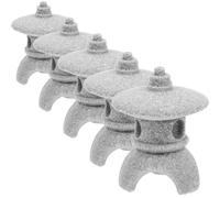 Alasum Décoration Aquarium 5 Pcs Modèle de Pagode Miniature en Résine Solide, Ornement pour Jardin Extérieur et Bureau, Décoration Paysage Feng Shui pour Bassin et Terrarium