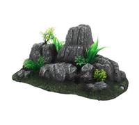 Alasum Décoration D’Aquarium en Résine « Vue sur Montagne » Petite Sculpture Rocheuse Artificielle, Grotte Refuge pour Betta, Ornement Paysager Naturel pour Aquarium, Cachette