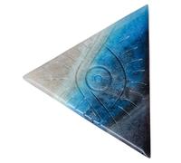 Alasum Décoration de Bureau en Pierre de Cristal Naturelle Bleu, Ornement Triangle Œil Maléfique Délicat pour Collectionneurs et Événements Festifs à Domicile