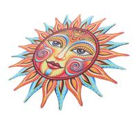 Alasum Décoration Murale Ornement Créatif de Soleil Solaire en Fer Robuste Installation Facile pour Jardin, Terrasse ou Clôture Extérieure