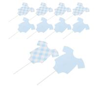 Alasum Décorations pour Gâteaux Shower Garçon 96 Pièces en Papier Double Face Bleu à Carreaux Ornement Body pour Gâteaux Shower et Anniversaire Bébé Fournitures de Fête Thème Bain