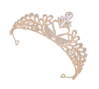 Alasum Diadème Élégant en Alliage avec Pierres Brillantes Dorées, Modèle de Couronne en Forme de pour Mariée, Accessoire pour Coiffure de Célébrations et Mariage