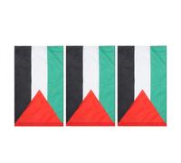 Alasum Drapeaux Palestiniens et Construction Coupe-vent Lot de 3 en Polyester 90x145cm Œillets, Impression Vive pour Décoration Murale et Espaces Publics