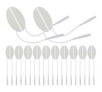 Alasum Électrodes de Physiothérapie Ovales Blanches en Silicone pour Massage Électrique, Lot de 10 Pièces, Réutilisables et Compatibles Électrostimulateurs