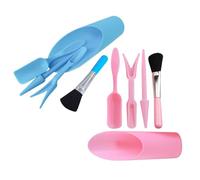 Alasum Ensemble 2 Pièces d'Outils de Jardinage pour Succulentes avec Mini Pelle Rose et Bleue Cuillère à Terre Emporte-Pièce et Brosse de Nettoyage Kit Polyvalent pour Transplantation