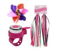 Alasum Ensemble de 3 Pièces Accessoires Vélo Garçon et Filles Sonnette, Moulin à Vent et Banderoles Roses en Polyester pour Vélo et Trottinette, Décorations Créatives et Colorées