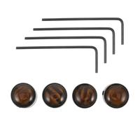Alasum Ensemble De 4 Bouton de Guitare Électrique avec Prise Améliorée et Transmission Stable en Métal Noir Style Rétro Décoratif, Forme Dôme, Accessoire avec Clé Hexagonale pour Basse