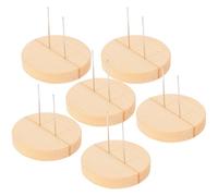 Alasum Ensemble de 6 Supports pour Poupées en Feutrine à L'Aiguille Socle en Bois Rond 5 CM X 1 CM d'Épaisseur Présentoir pour Figurines et Animaux en Feutre Support de Bureau