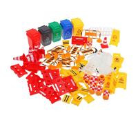 Alasum Ensemble de 67 Pièces de Panneaux de Signalisation Routière pour Garçon et Filles en Abs, Mini Cônes et Blocs de Construction Miniature, Jeu Éducatif de Sécurité Routière