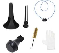 Alasum Ensemble de Trompette 5 Pièces Sourdine, Support, 2 Brosses de Nettoyage en Plastique et Métal pour Valves et Tubes, Kit Pratique pour Entretien