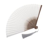 Alasum Éventail Pliable en Papier Xuan Blanc Style Chinois Classique pour Calligraphie et Artisanat DIY, Surface Pure et Résistante aux Plis, pour Fêtes et Performances