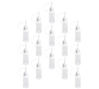Alasum Flacons de Colle à Embout Aiguille et Faciles à Presser en PE et Métal, Multi-fonctionnels Lot de 15 10 Ml pour Stockage de Colle