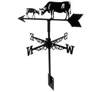 Alasum Girouette en Fer Style Européen Vache, Indicateur de Direction du Vent pour Toit, Décoration de Jardin Extérieur Résistante aux Intempéries, Girouette Décorative Robuste