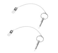 Alasum Goupilles de Langue Marines en Acier Inoxydable 316, 6,3 X 42 Mm, Lot de 2 Épingles de Sûreté avec Cordon et Clip Tubulaire, Matériel Nautique pour Quincaillerie de Terrasse