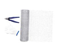 Alasum Grillage Poule Hexagonal Galvanisé avec Pinces et Filet Maille Fine pour Bricolage Clôture Jardin et Élevage Volaille