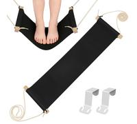 Alasum Hamac Suspendu Pieds en Polyester et Bois, Repose-Pieds de Bureau Pliable, Confortable et Facile à Utiliser pour Éviter Le Gonflement des Pieds Bureau la Maison