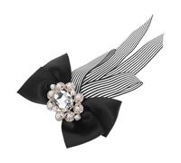 Alasum Jabot en Tissu Nœud Classique Noir et Blanc, Alliage Léger, Facile à Porter, pour Chemise Professionnelle et Robe Élégante
