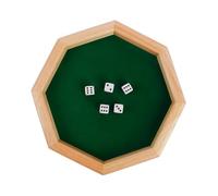 Alasum Jeu de Dés à Boire Octogonal en Bois Naturel Léger et Compact Jeu de Société Convivial pour Fêtes Bars Karaokés et Animations Fournitures pour Jeux de Dés de Fête Parents-garçon