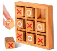 Alasum Jeu de Société en Bois Morpion pour Garçon et Filles 1 Pièce Jeu de Réflexion et Stratégie à Deux Joueurs Éducatif Familial en Bois Naturel pour Loisirs et Développement Cognitif