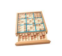 Alasum Jeu Éducatif Bois Sudoku pour Garçons Filles Puzzle Logique pour Développement Cérébral Raisonnement et Entraînement Jeu Familial avec Rangement Intégré Couleurs Couleur Aléatoire