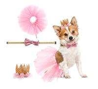 Alasum Jupe Facile pour en Couronne Chien Rose Tulle d'anniversaire Créative à Enfiler Confortable et pour Balades et Activités en Extérieur