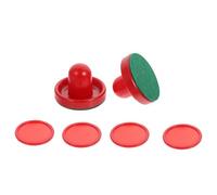 Alasum Kit Accessoires Hockey sur Air 8 Pièces 2 Pousseurs Rouges 76 MM 4 Palets Rouges 51 MM 2 Chiffons en Tissu Pièces de Rechange pour Table de Hockey sur Air Jeu de Salon