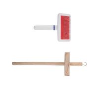 Alasum Kit D’Outil de Toilettage pour Chats et Chiens Peigne Démêlant et Fuseau à Tisser en Bois - Collecte et Recyclage des Poils D’Animaux - Accessoires pour Projets de Bricolage