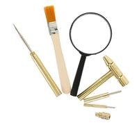 Alasum Kit D’outils D’excavation pour Garçon et Filles - 1 Ensemble Marteau en Métal, Loupe et Petite Brosse - de Creusement Éducatif pour Développer Motricité Fine et Créativité,