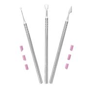 Alasum Kit de Manucure Complet avec Pousse-cuticules Double Face en Métal, Pochette Pvc et Pierres à Lime, Outil Compact pour Soin des Ongles à Domicile Voyage