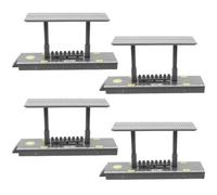 Alasum Kit de Quai de Gare Jouet pour Garçon et Filles 4 Pièces, Plateforme de Station en Plastique, Modèle de Gare Ferroviaire, Accessoire de Jeu de Simulation pour Projets DIY,