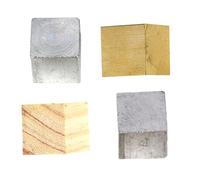Alasum Kit Scientifique de Cubes de Densité en Cuivre, Fer, Aluminium et Bois Rangement Plastique pour Exploration Densité en Milieu Éducatif