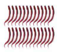 Alasum Leurre Souple à Ver Flottant 30 Pcs, Appâts Souples en PVC Couleur Rouge Profond, Leurre pour Pêche au Bar, Action Réaliste et Mouvement Naturel, Accessoires de Pêche Sportive