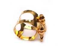 Alasum Ligature pour Saxophone Alto Double Vis Métal Doré Accessoire pour Embouchure Protection et Flexible pour Saxophone Mi-grave Drop E