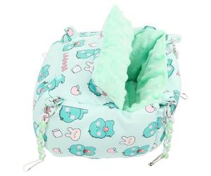 Alasum Lit De Repos Chaud pour Planeur De Sucre Et Hamsters, Nid Suspendu Semi-Ouvert en Tissu Épais, Taille Moyenne, Couleur Vert Dinosaure, Habitat Cosy pour Petits Rongeurs Et Animaux De Compagnie