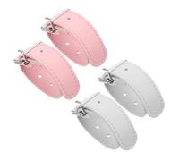 Alasum Lot 2 Paires Sangles Réglables en Cuir pour Panier de Vélo Garçon et Filles, Couleurs Blanc et Rose, 4 Pièces, Ceintures Ajustables pour Porte-Bagages, Accessoires Vélo Pratiques