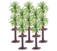 Alasum Lot de 10 Mini Cocotiers en Plastique Tropical, Arbres Miniatures pour Décor D’Aquarium, Accessoires Photo et Diorama, Faux Palmiers Résistants la Décoloration pour Décoration