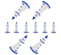 Alasum Lot de 10 Mini Phares en Résine Bleu Bord pour Décoration de Maison de Poupée Accessoires Miniatures pour Micro-Paysage Ornement de Bureau et Accessoires de Photographie