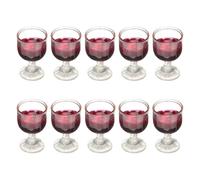 Alasum Lot de 10 Verres à Cocktail Miniatures en Verre Rouge Décoration Miniature pour Maison de Poupée Accessoires Réalistes pour Micro-Paysages et Scènes de Cocktail