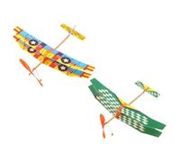 Alasum Lot de 2 Avions Modèle à Double Aile Propulsés par Élastique Planeurs en Mousse Légers et Solide pour Garçon et Filles Éducatif Extérieur pour Jeu en Plein Air et Activité DIY