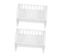 Alasum Lot de 2 Berceaux Miniatures Blancs en Plastique pour Maison de Poupée Lits Simples Réalistes Modèle de Meuble Miniature Décoratif Berceau Bébé Accessoires