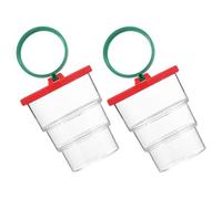 Alasum Lot de 2 Boîtes d'Observation d'Insectes Pliables Rouges Loupe Intégrée Étui de Visionneuse Robuste pour Activités Scientifiques et Exploration en Extérieur