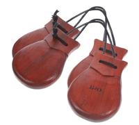 Alasum Lot de 2 Castagnettes en Bois de Poirier Massif pour Adultes, Instrument de Percussion Espagnol Portatif, Son Riche et Solide, pour Concerts, Fêtes et Apprentissage Musical
