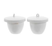 Alasum Lot de 2 Creusets en Céramique Couvercle, 70 Ml, Adaptés aux Réactions Chimiques en Laboratoire et Nettoyage Facile