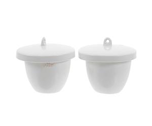 Alasum Lot de 2 Creusets en Céramique Couvercle, 70 Ml, Adaptés aux Réactions Chimiques en Laboratoire et Nettoyage Facile