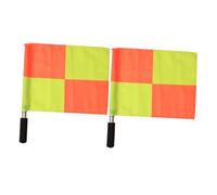 Alasum Lot de 2 Drapeaux D'arbitre Assistant au Football en Polyester à Grand Motif à Carreaux, Drapeaux de Juge de Ligne pour Match et Entraînement, Équipement Sportif Style