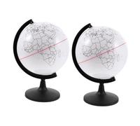 Alasum Lot de 2 Globes Vierges à Colorier DIY Diamètre 14,16 Cm, Modèle Interactif Éducatif Effaçable, Globe Décoratif Multifonction pour Apprentissage Géographique et Création