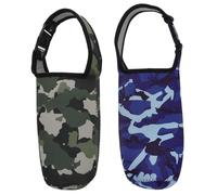 Alasum Lot de 2 Housses Isolantes Épaisses en Tissu Néoprène pour Gobelets 300-600 ML Protection Renforcée Camouflage Bleu et Vert Kaki Accessoire Léger et Portable pour Bouteilles de