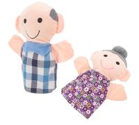 Alasum Lot de 2 Marionnettes à Main en Tissu Douce et Flexible Représentant Grand-père et Grand-mère, Marionnettes Familiales pour Tout-Petits 1-4 Ans, Jeu de Rôle Éducatif pour Maison