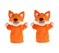 Alasum Lot de 2 Marionnettes à Main Renard en Peluche Douce, Jouets Interactifs pour Garçon et Filles, Marionnettes d'animaux pour Raconter des Histoires, Maison, L'école Maternelle